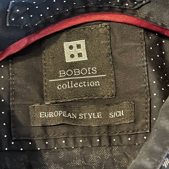 Bobois Collection Mens Slim-Fit  Button-Up Shirt S Black & White - Picture 3 of 11